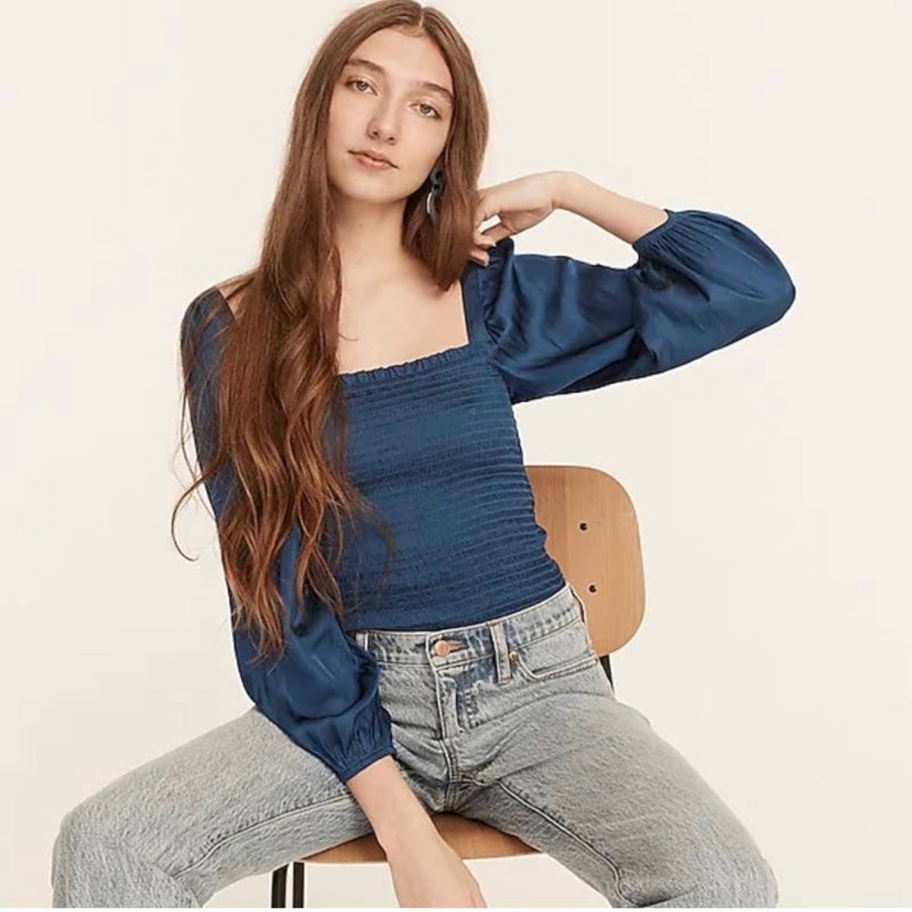 NWT J. Crew Smocked Top